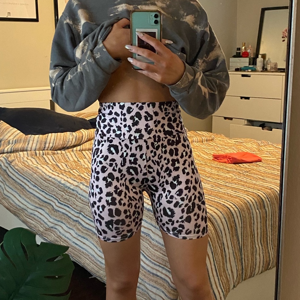 Cheetah biker shorts